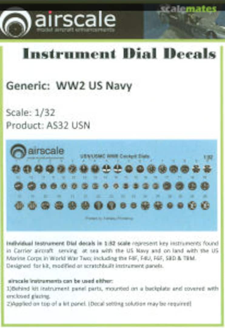 Boxart Instrument Dial Decals - WW2 US Navy AS32 USN Airscale Boxart Instrument Dial Decals - WW2 US Navy AS32 USN Airscale