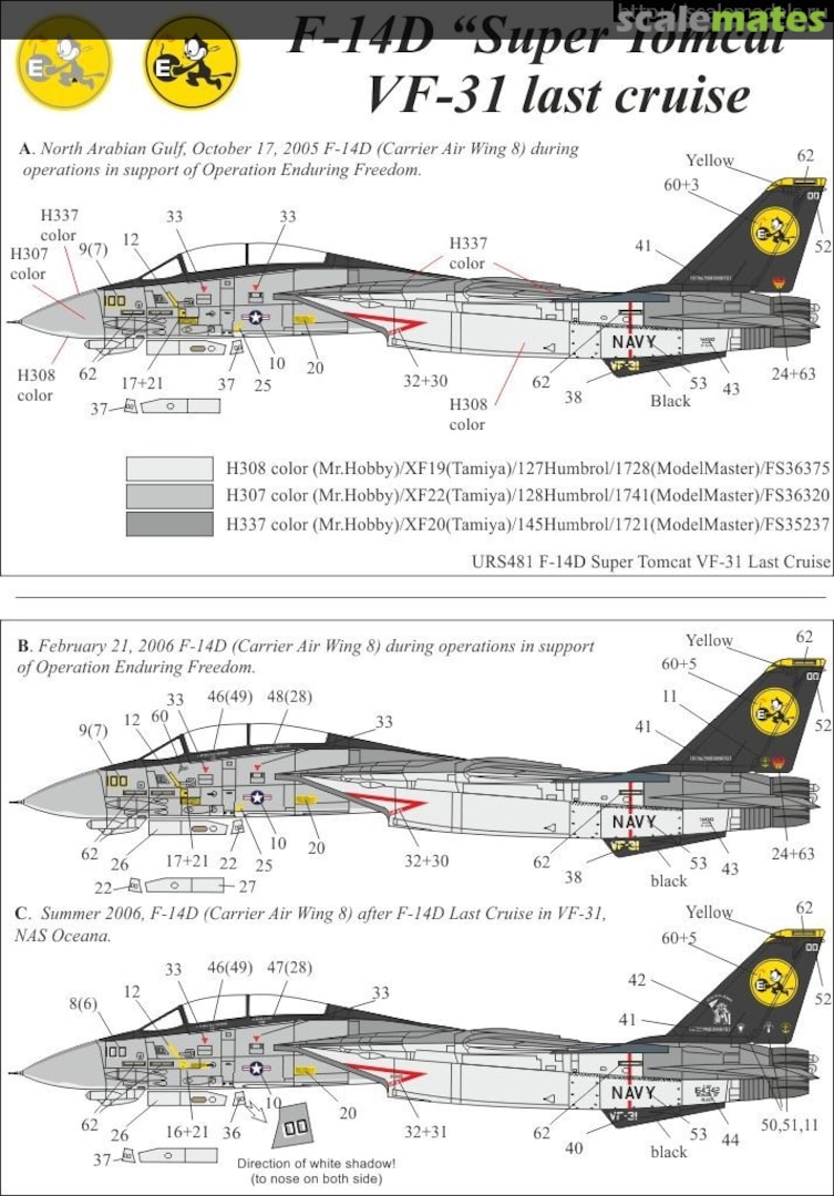 Boxart F-14D Super Tomcat VF-31 Last Cruise URS721 UpRise Decal Boxart F-14D Super Tomcat VF-31 Last Cruise URS721 UpRise Decal