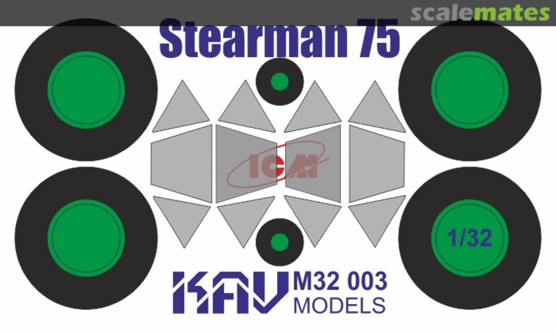Boxart Paint mask for Stearman 75 Kaydet (ICM) KAV M32 003 KAV models Boxart Paint mask for Stearman 75 Kaydet (ICM) KAV M32 003 KAV models