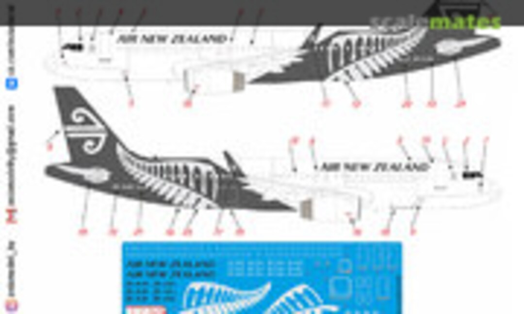 1:144 Airbus A320 Air New Zealand (Avia Decals ADA320-1) ADA320-1
