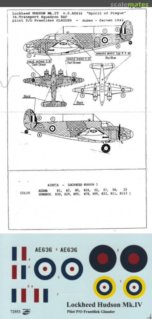 Boxart Lockheed Hudson Mk.IV 72553 Mini Print Decal Boxart Lockheed Hudson Mk.IV 72553 Mini Print Decal
