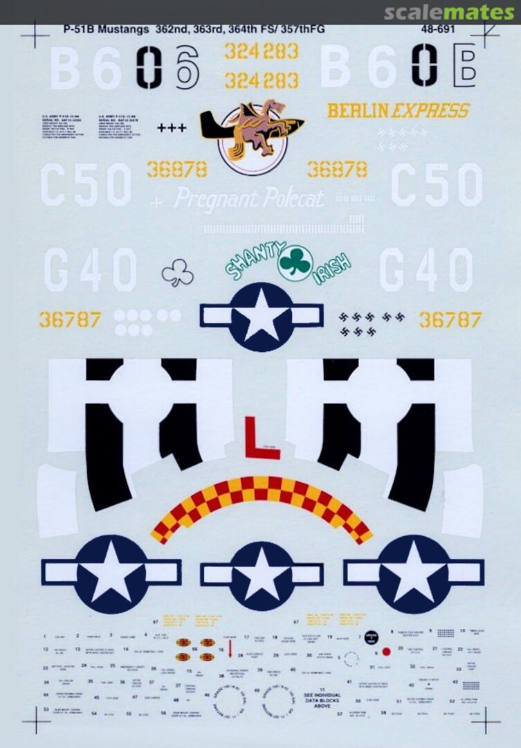 Boxart P-51B Mustangs 48-691 SuperScale International Boxart P-51B Mustangs 48-691 SuperScale International