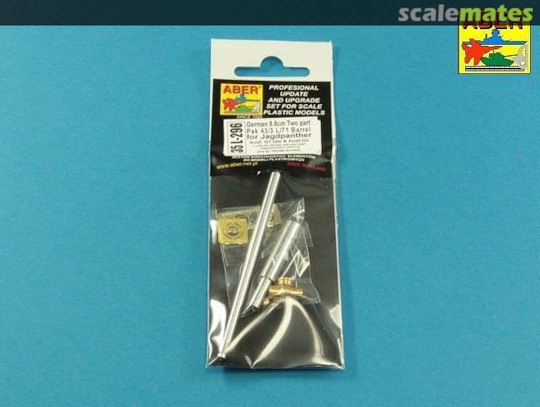 Boxart German 8,8cm Two part Pak 43/3 L/71 barrel for Jagdpanther Ausf G1 late, G2 35L-296 Aber