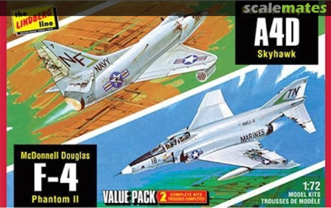 Boxart McDonnell Douglas A4D Skyhawk / McDonnell Douglas F-4 Phantom II 433 Lindberg Boxart McDonnell Douglas A4D Skyhawk / McDonnell Douglas F-4 Phantom II 433 Lindberg