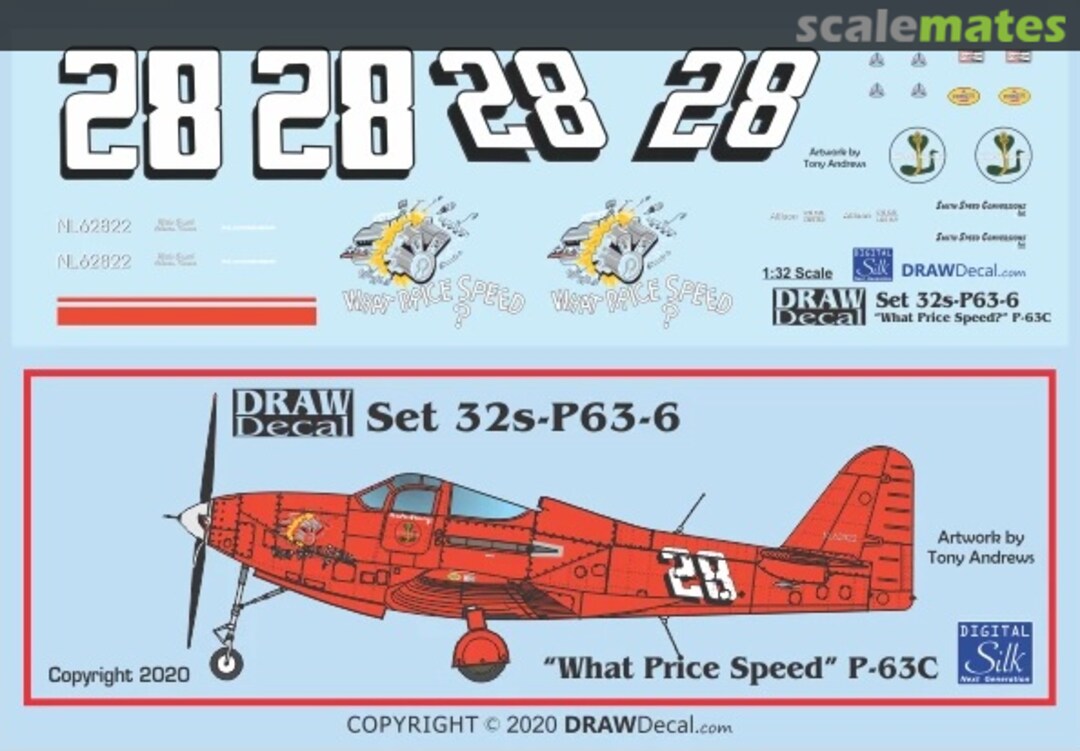 Boxart “What Price Speed?” P-63C 32-P63-6 Draw Decal