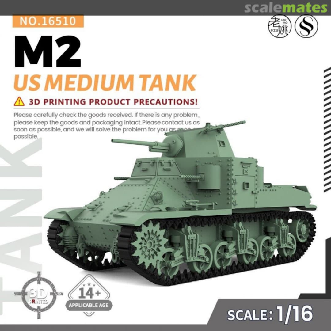 Boxart M2 US Medium Tank 16510 SSMODEL Boxart M2 US Medium Tank 16510 SSMODEL