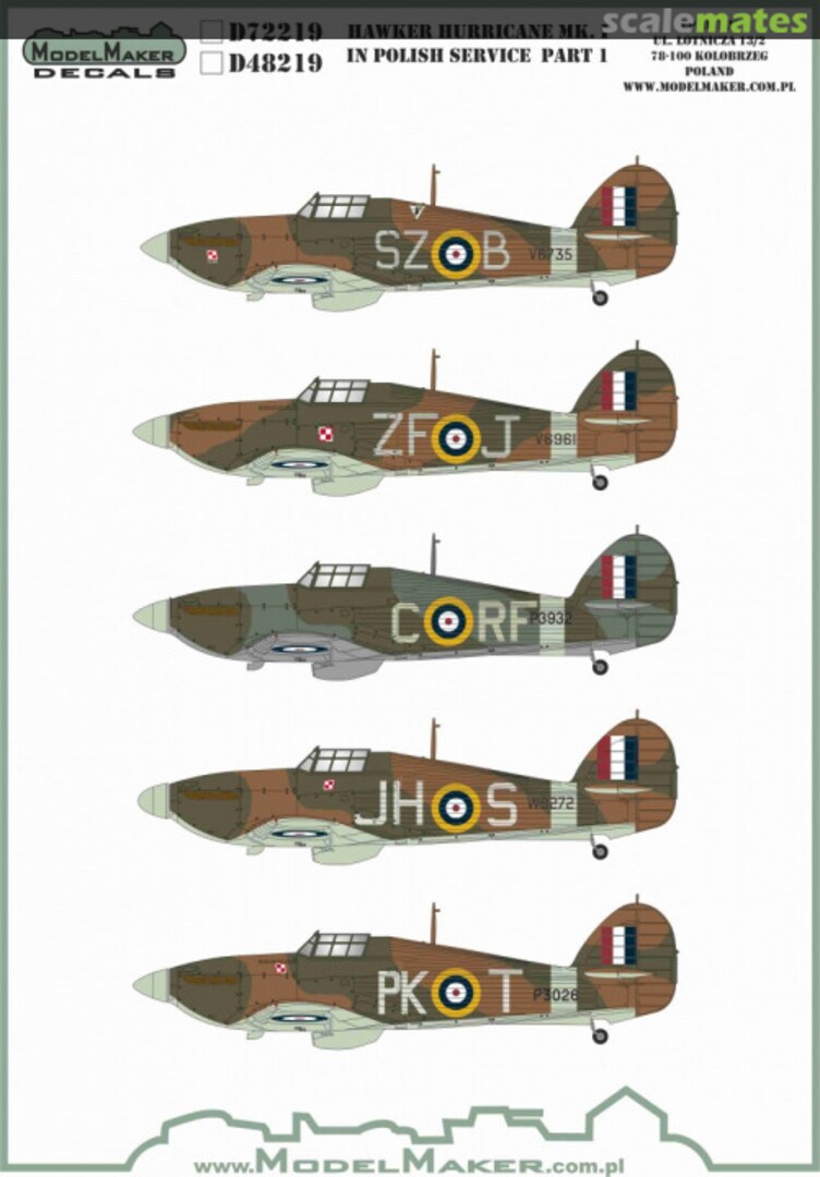 Boxart Hawker Hurricane Mk. I In Polish Service (Part 1) MD32219 ModelMaker Boxart Hawker Hurricane Mk. I In Polish Service (Part 1) MD32219 ModelMaker