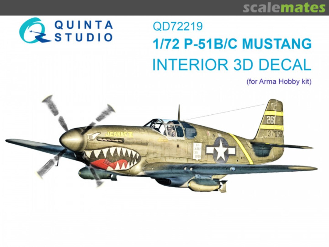 Boxart P-51B/C Mustang interior 3D decals QD72219 Quinta Studio Boxart P-51B/C Mustang interior 3D decals QD72219 Quinta Studio