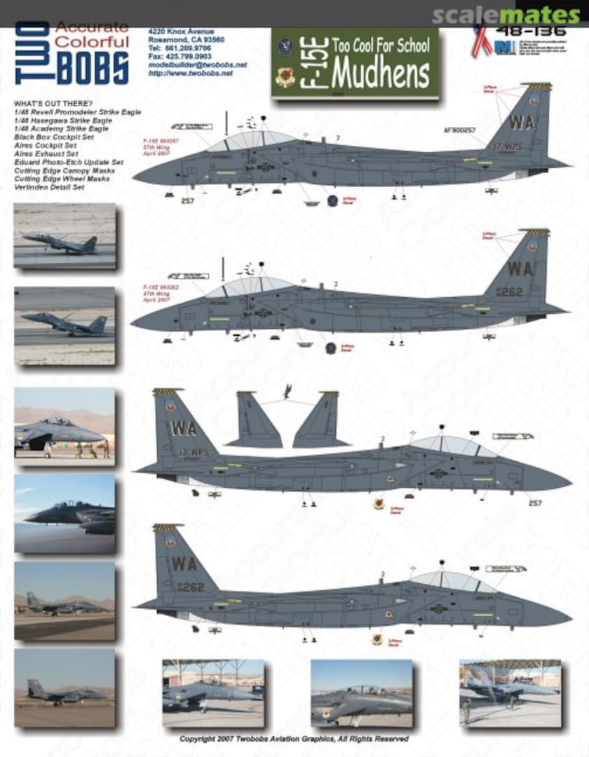 Boxart F-15E Too Cool for School Mudhens 48-136 TwoBobs Aviation Graphics Boxart F-15E Too Cool for School Mudhens 48-136 TwoBobs Aviation Graphics