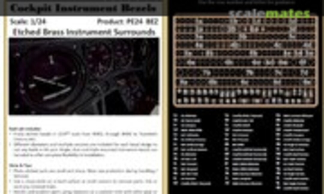 1:24 Cockpit Instrument Bezels (Airscale PE24 BEZ)
