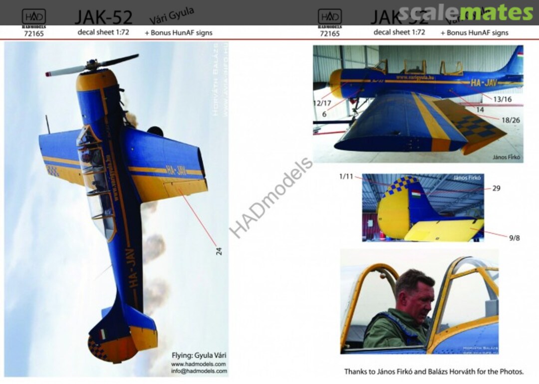 Boxart JAK-52 "Gyula Vári" 72165 HADmodels Boxart JAK-52 "Gyula Vári" 72165 HADmodels
