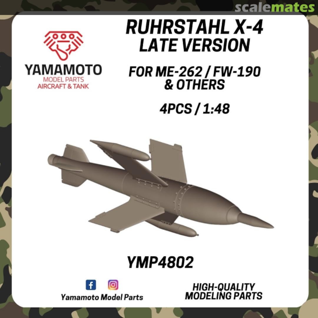 Boxart Ruhrstahl X-4 Late For ME-262 / FW-190 & Others YMP4802 Yamamoto Model Parts Boxart Ruhrstahl X-4 Late For ME-262 / FW-190 & Others YMP4802 Yamamoto Model Parts