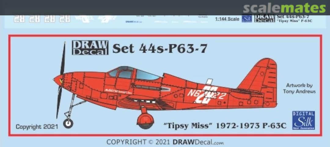 Boxart “Tipsy Miss” 1972-1973 P-63C 44-P63-7 Draw Decal Boxart “Tipsy Miss” 1972-1973 P-63C 44-P63-7 Draw Decal