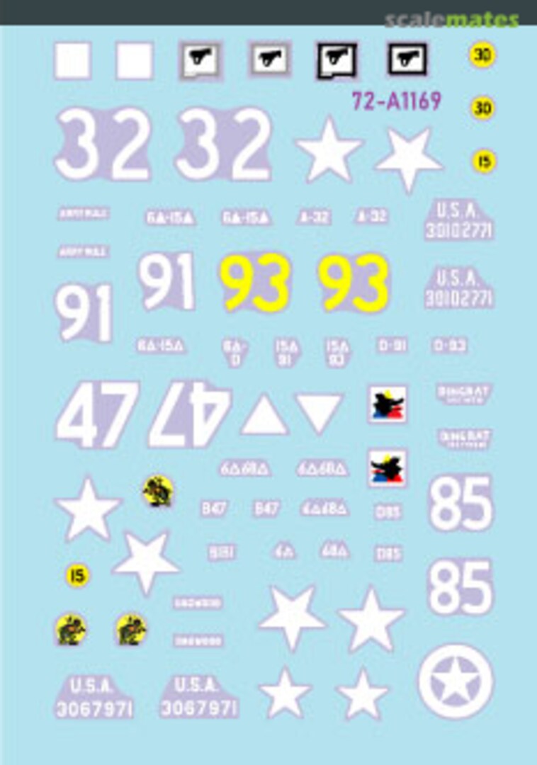 Contents US 6th Armored Division # 3. Tank Mix. M4 Sherman, M5A1 Stuart. 72-A1169 Star Decals Contents US 6th Armored Division # 3. Tank Mix. M4 Sherman, M5A1 Stuart. 72-A1169 Star Decals