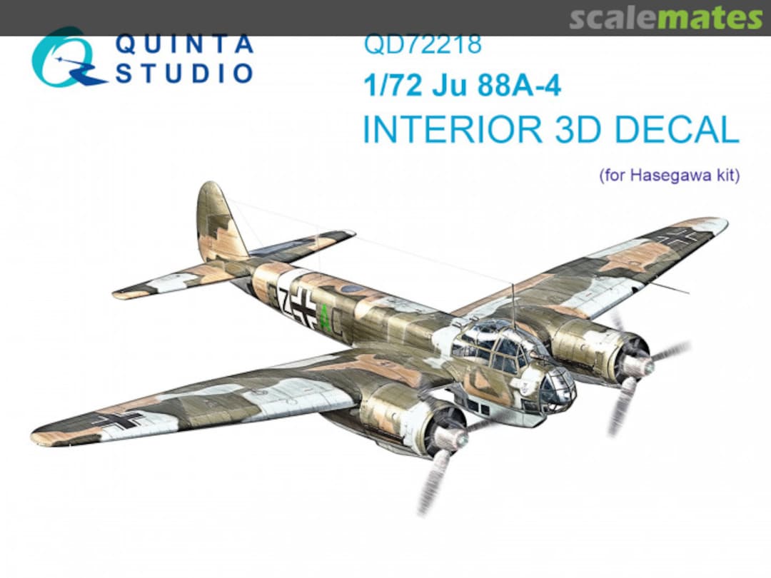 Boxart Ju 88A-4 interior 3D decals QD72218 Quinta Studio
