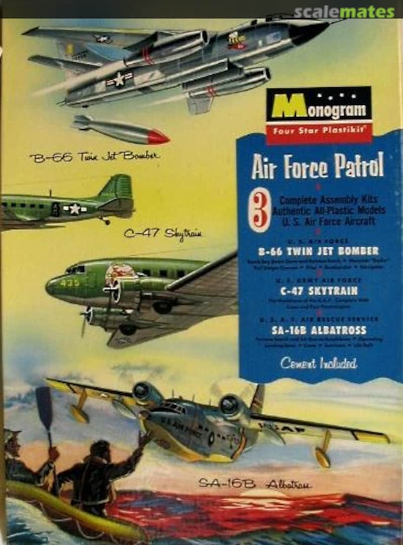 Boxart B-66 TWIN JET Bomber / C-47 SKYTRAIN / SA-16B ALBATROSS MGP-7 Monogram