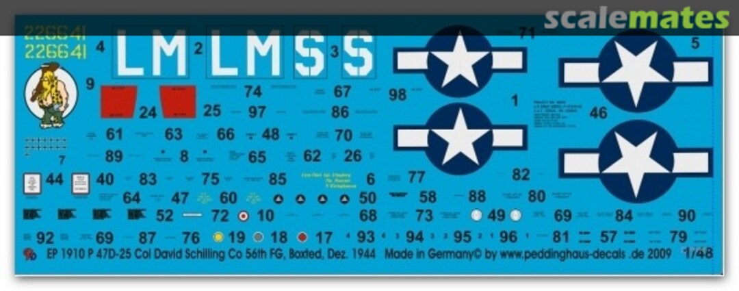 Boxart P-47D-25 Col David Schilling CO 56 th FG, Boxted, Dezember 1944 EP 1910 Peddinghaus-Decals Boxart P-47D-25 Col David Schilling CO 56 th FG, Boxted, Dezember 1944 EP 1910 Peddinghaus-Decals