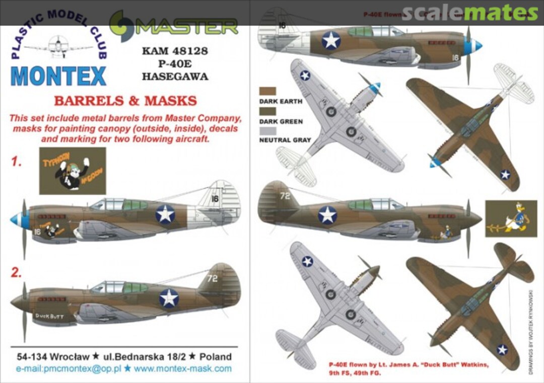 Boxart Curtiss P-40E Warhawk "USAAF" KAM48128 Montex Boxart Curtiss P-40E Warhawk "USAAF" KAM48128 Montex