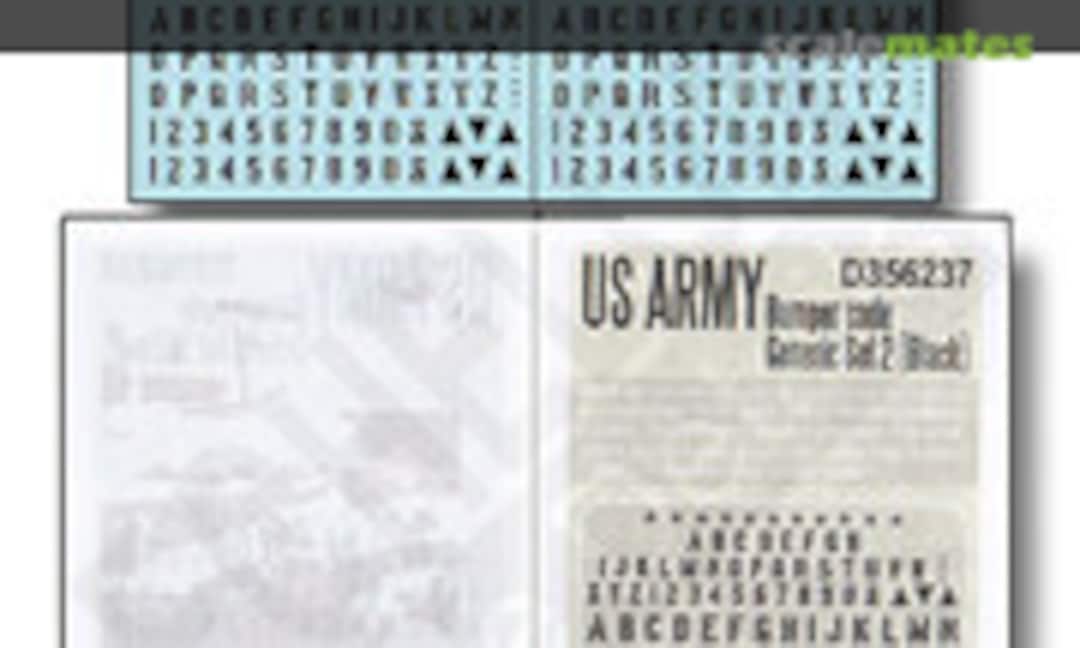 1:35 US Army Bumper Code Generic Set 2 Black (Echelon Fine Details D356237) D356237