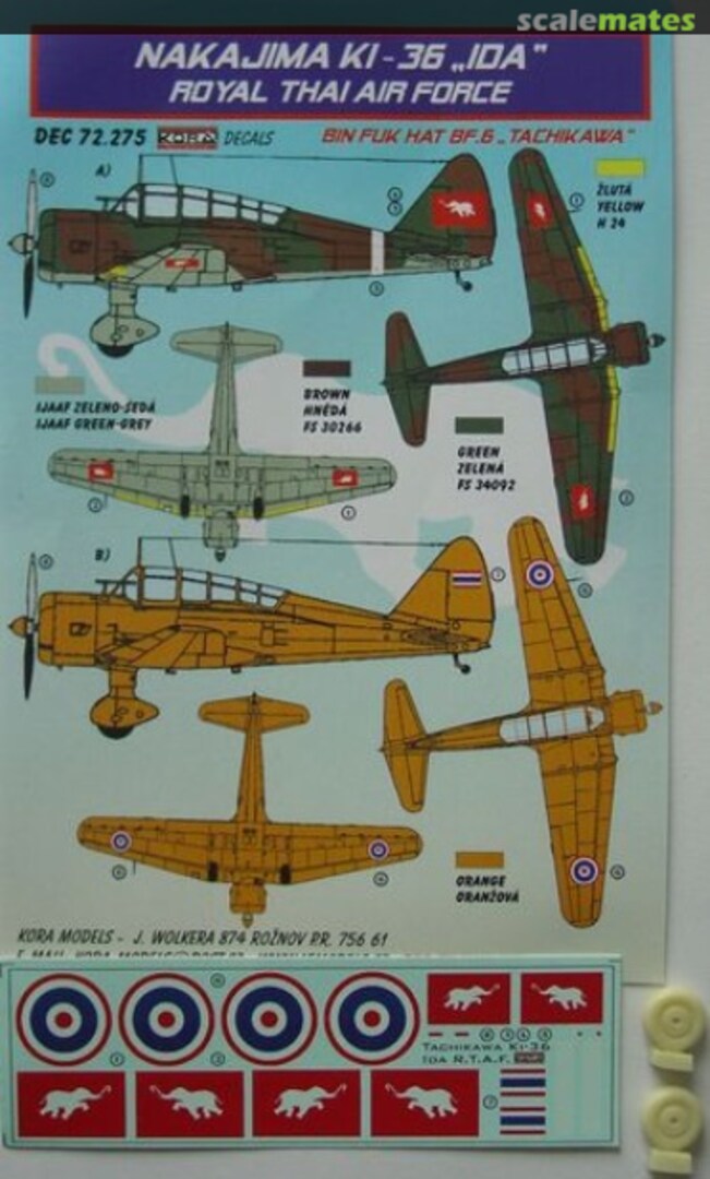 Boxart Nakajima Ki-36 "Ida" DEC72275 Kora Models Boxart Nakajima Ki-36 "Ida" DEC72275 Kora Models