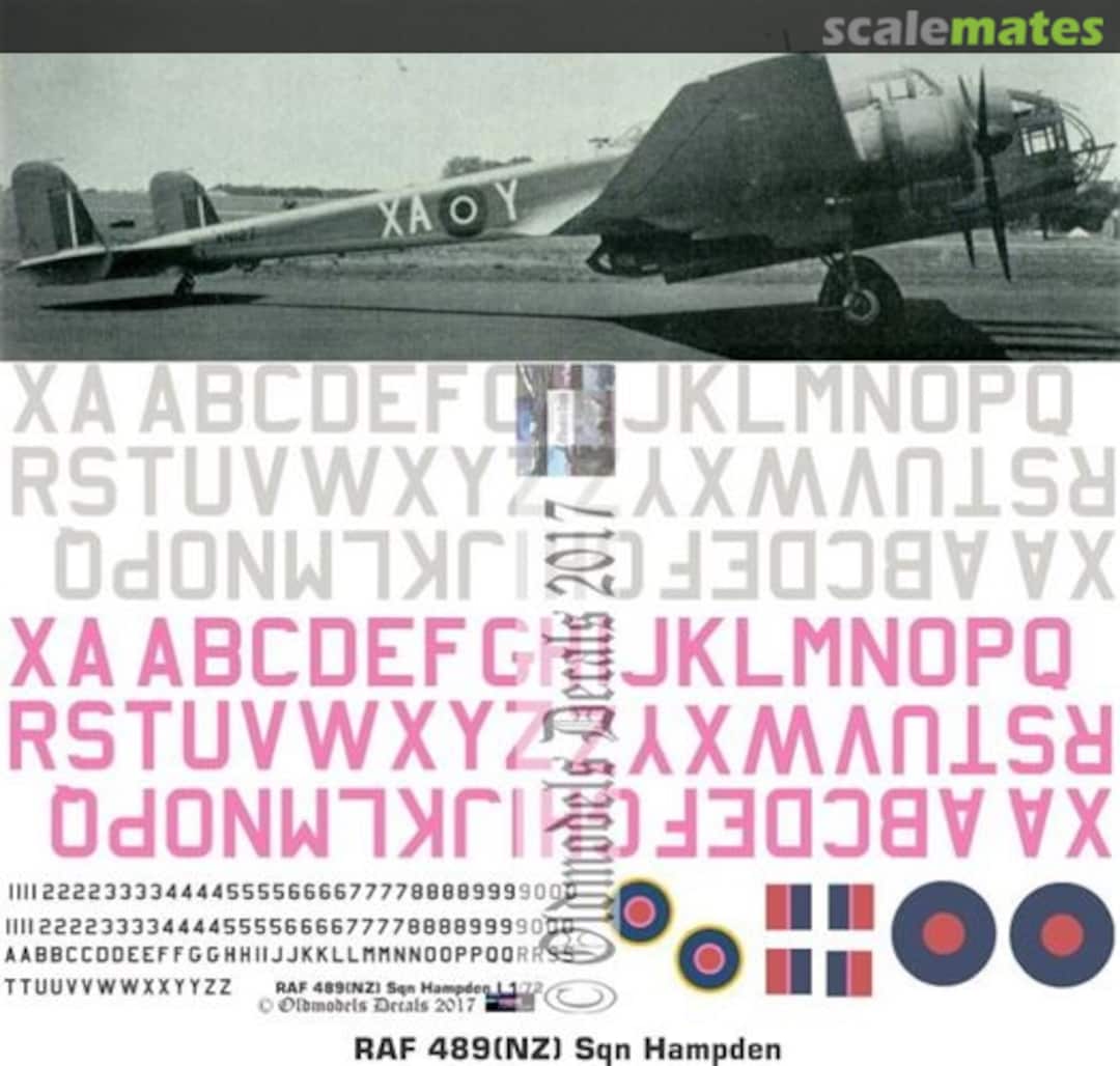 Boxart RAF 489(NZ) Sqn Hampdens OMD0763 Oldmodels Decals Boxart RAF 489(NZ) Sqn Hampdens OMD0763 Oldmodels Decals