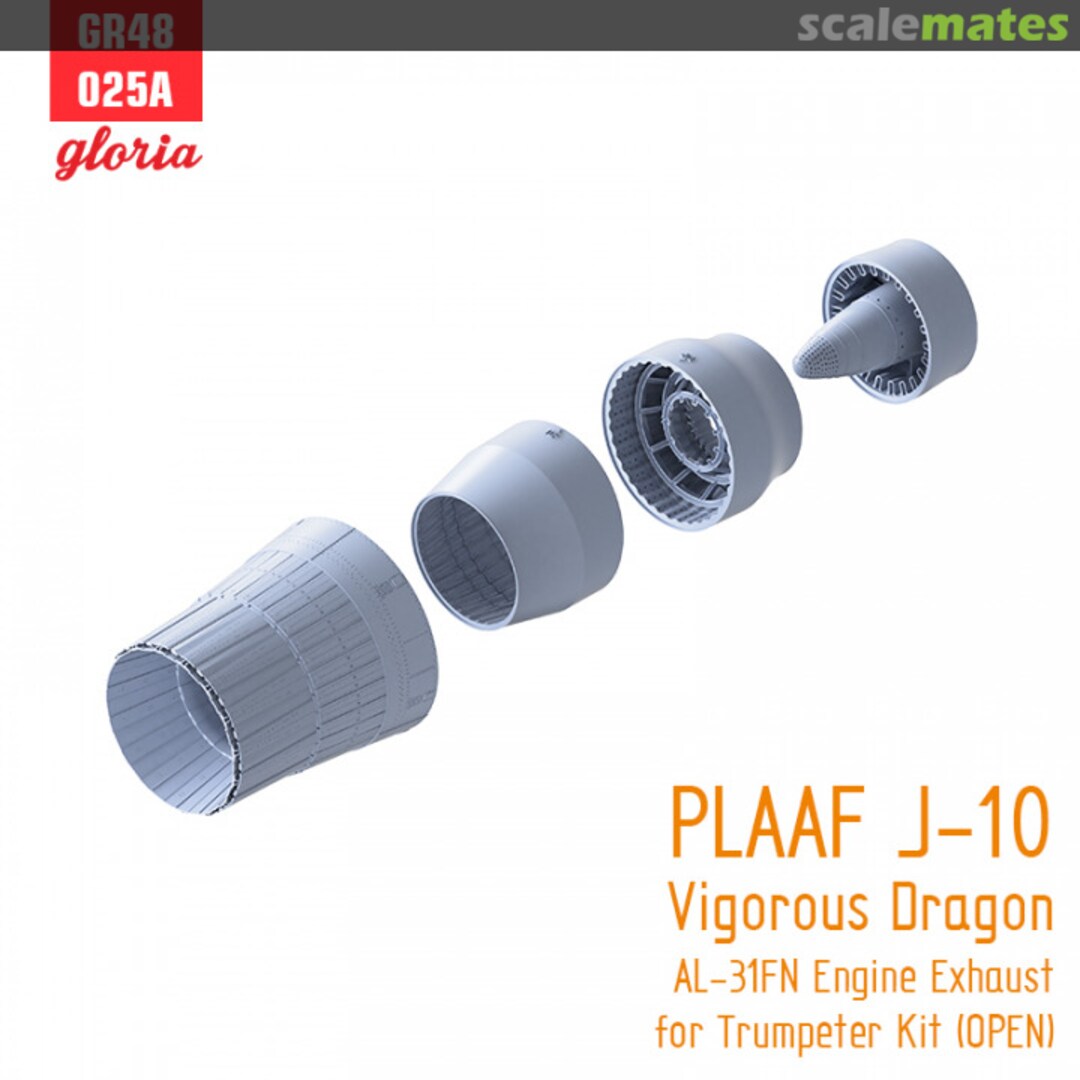 Boxart J-10 Vigorous Dragon AL-31FN Engine Exhaust(open) GR48025A Gloria Model Boxart J-10 Vigorous Dragon AL-31FN Engine Exhaust(open) GR48025A Gloria Model