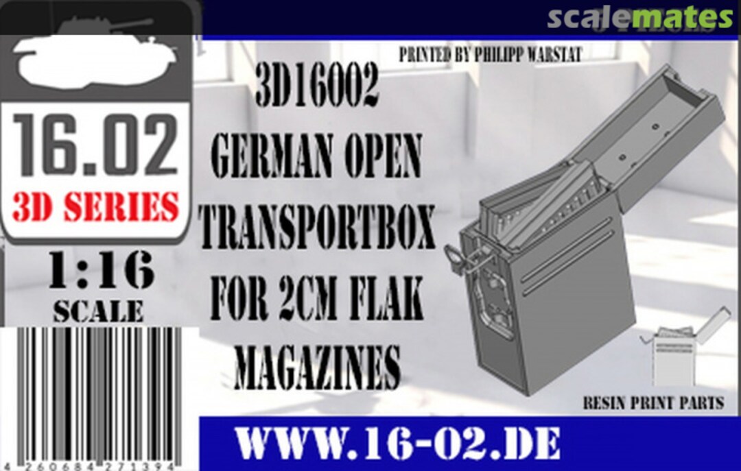 Boxart Box for 2cm Flak Ammo Cartridges 3D16002 16.02 Boxart Box for 2cm Flak Ammo Cartridges 3D16002 16.02