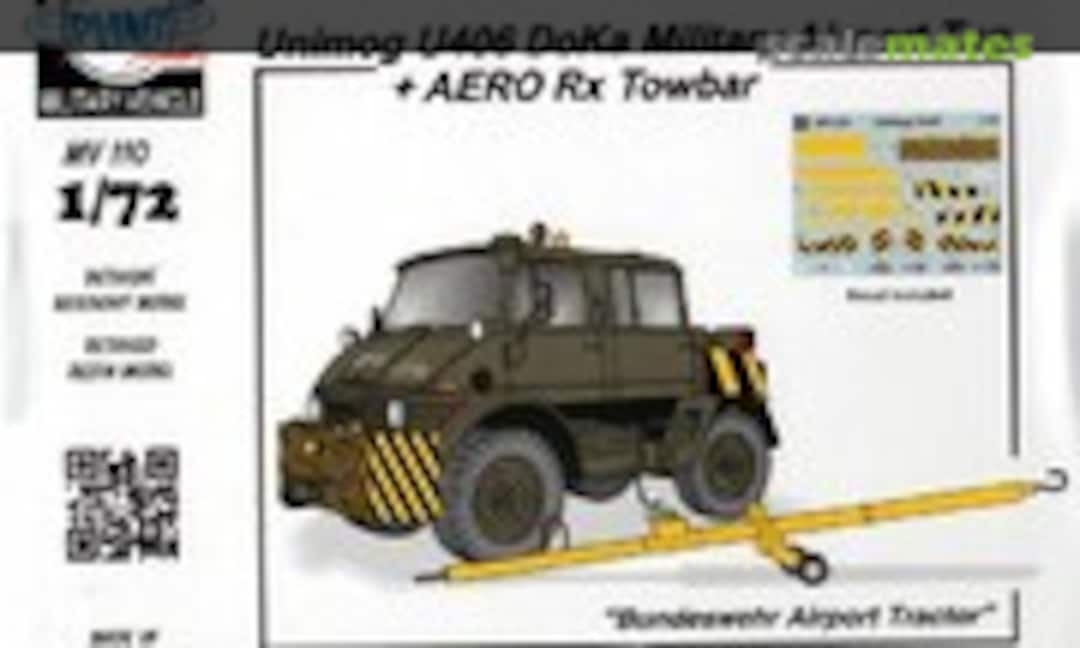 1:72 Unimog U406 DoKa Military Airport Tug + AERO Rx Towbar (Planet Models MV110)