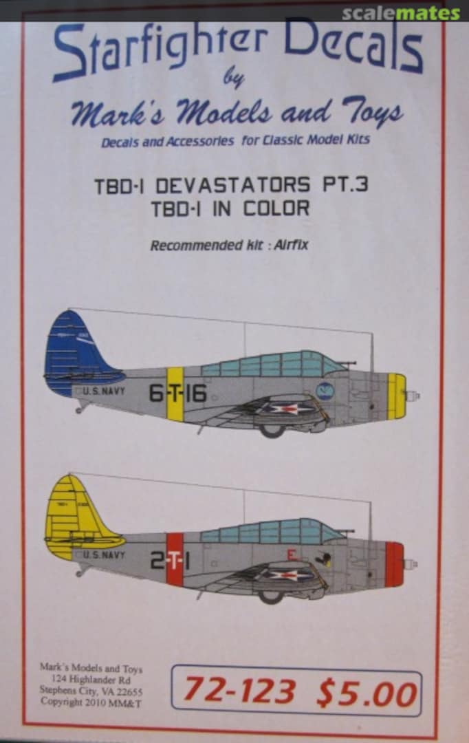 Boxart TBD-1 Devastators In Color Pt.3 72-123 Starfighter Decals Boxart TBD-1 Devastators In Color Pt.3 72-123 Starfighter Decals