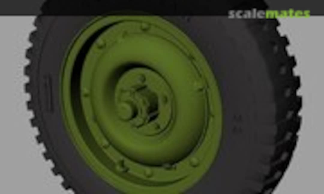 1:35 Willys MB Jeep roadwheels (Goodyear) (Panzer Art RE35-527) RE35-527