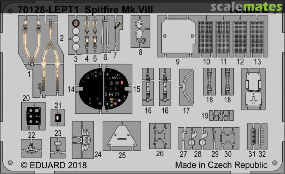 Boxart Spitfire Mk. VIII PE-set 70128-LEPT Eduard Boxart Spitfire Mk. VIII PE-set 70128-LEPT Eduard