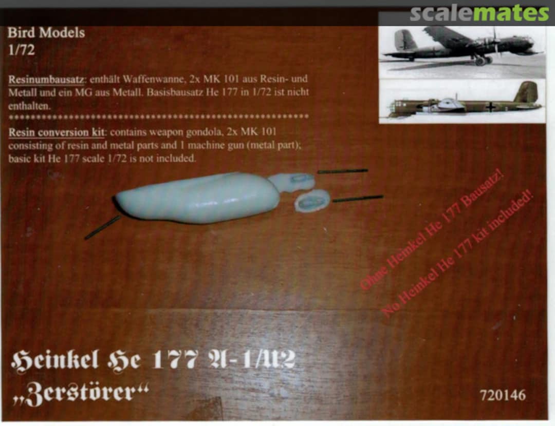 Boxart Heinkel He 177 A-1/U2 Zerstörer 720146 Bird Models Boxart Heinkel He 177 A-1/U2 Zerstörer 720146 Bird Models