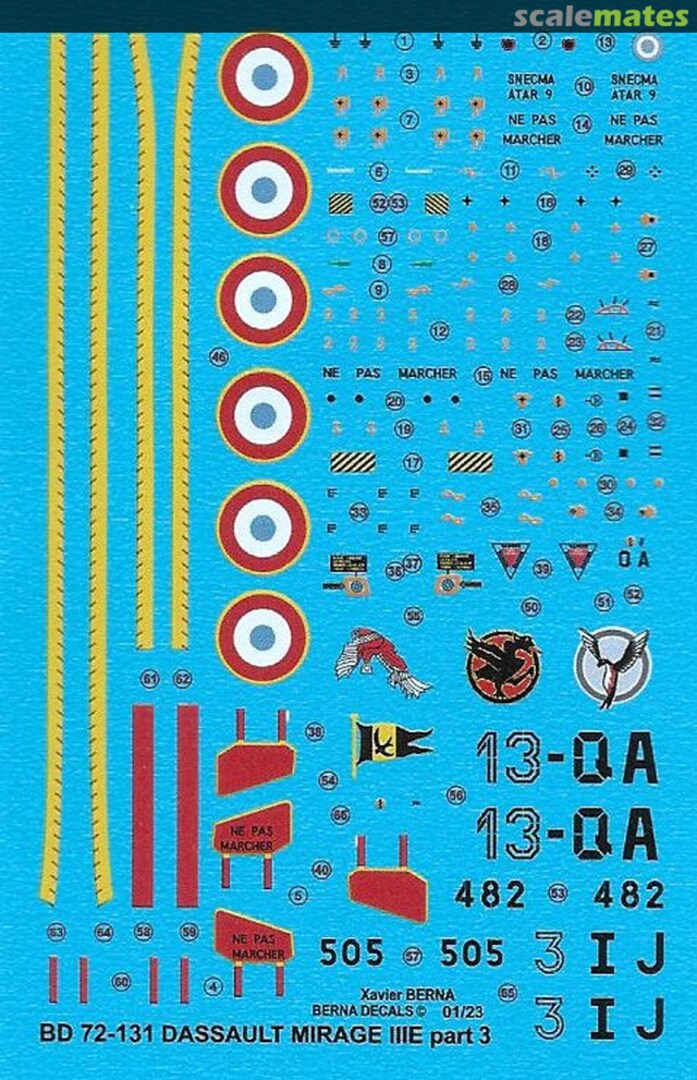 Boxart Dassault Mirage IIIE Armee de l'Air BD 72-131 Berna Decals Boxart Dassault Mirage IIIE Armee de l'Air BD 72-131 Berna Decals