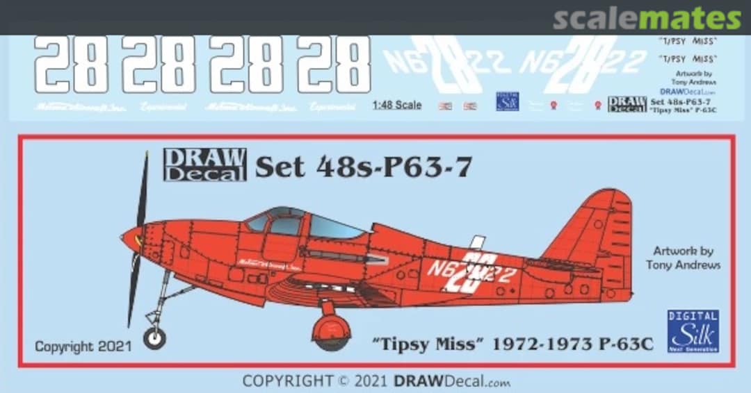 Boxart “Tipsy Miss” 1972-1973 P-63C 48-P63-7 Draw Decal