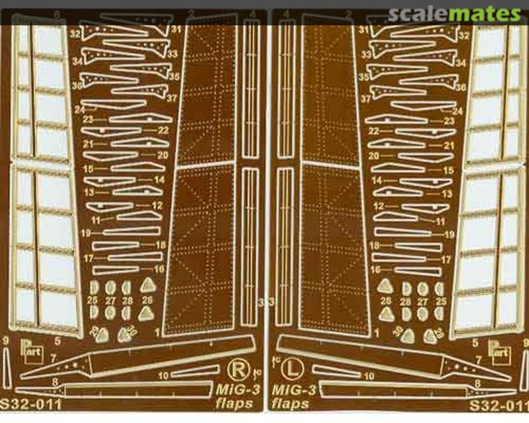 Boxart MiG-3 flaps S32-011 Part Boxart MiG-3 flaps S32-011 Part