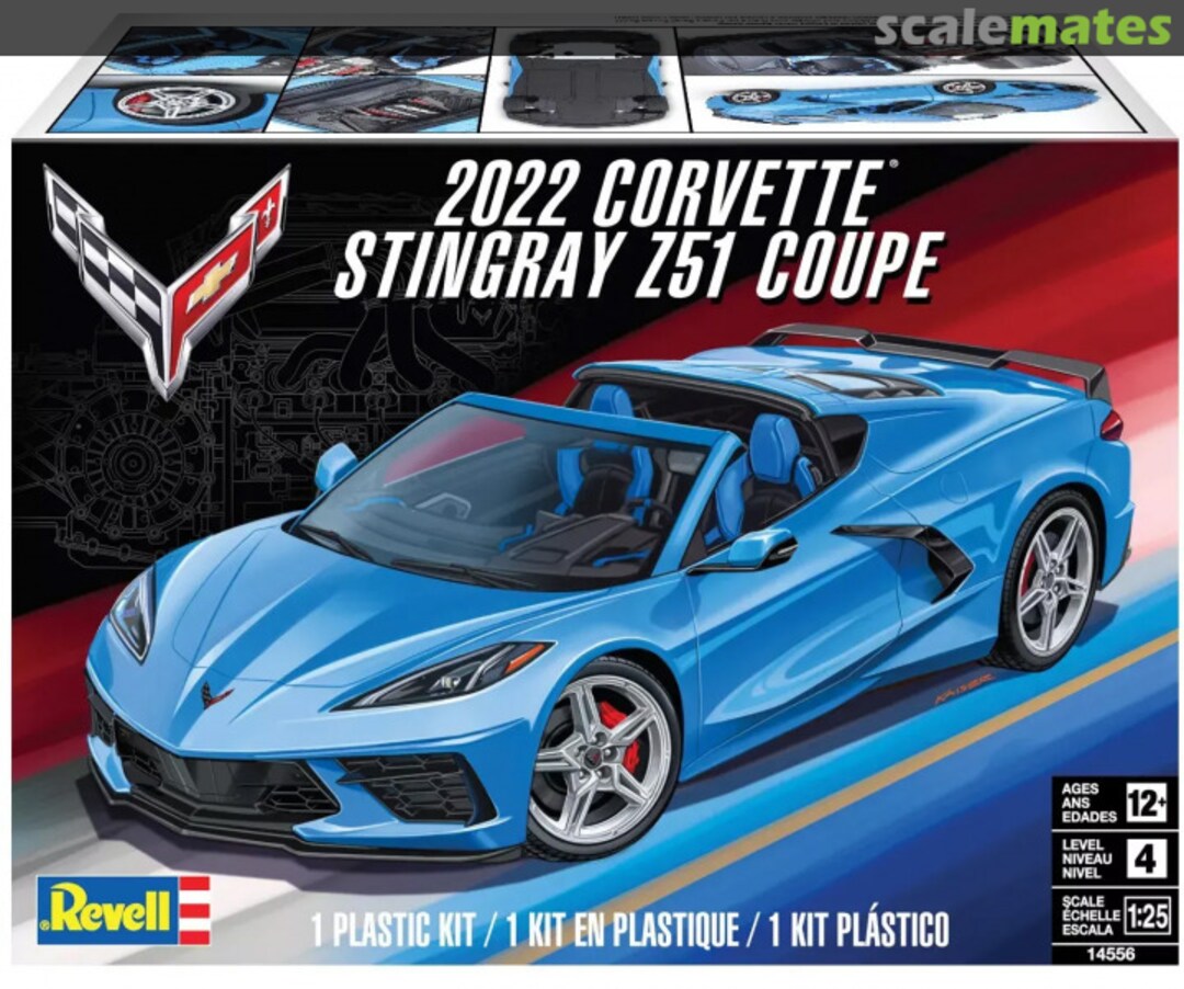 Boxart 2022 Corvette Stingray Z51 Coupe 14556 Revell Boxart 2022 Corvette Stingray Z51 Coupe 14556 Revell