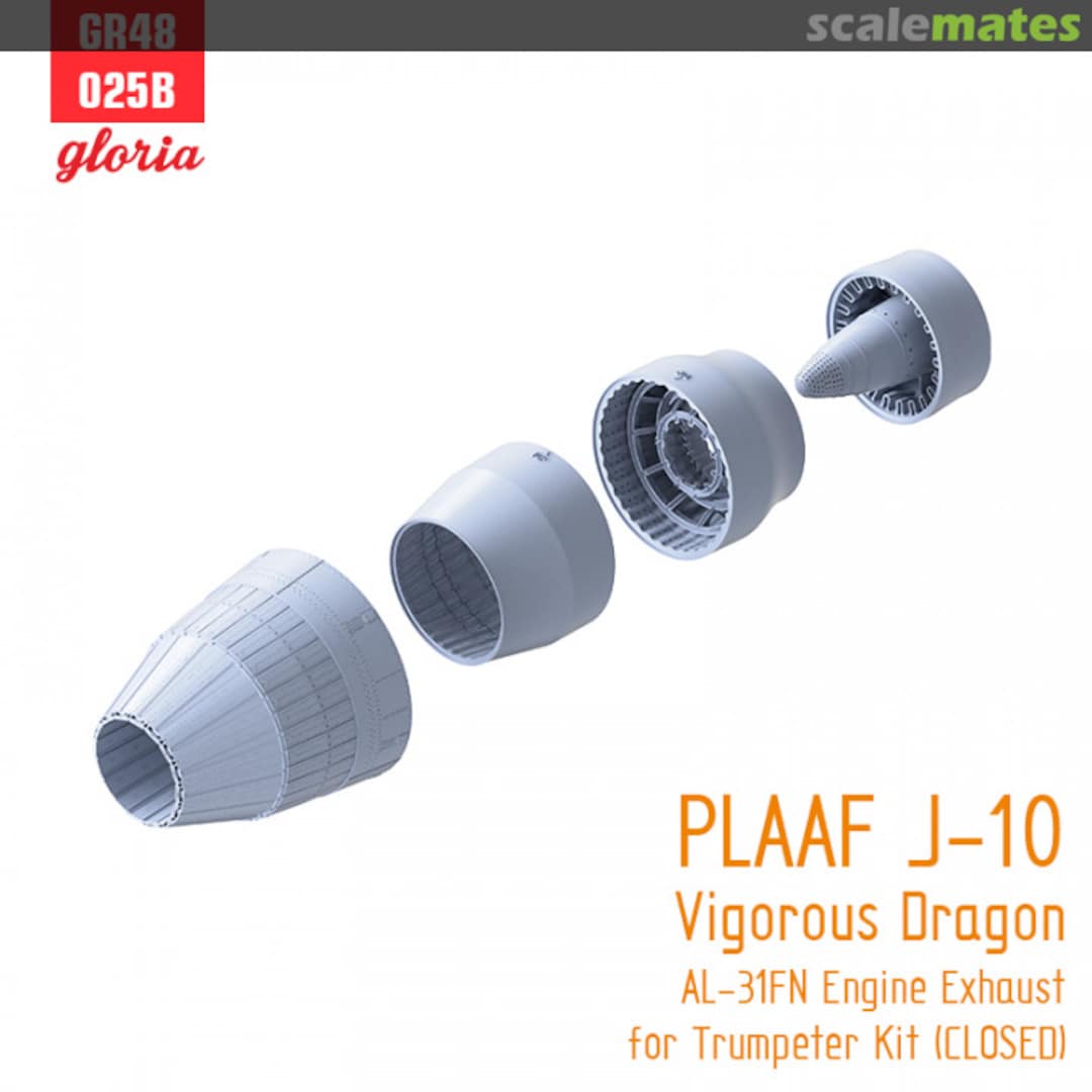 Boxart J-10 Vigorous Dragon AL-31FN Engine Exhaust (closed) GR48025B Gloria Model Boxart J-10 Vigorous Dragon AL-31FN Engine Exhaust (closed) GR48025B Gloria Model