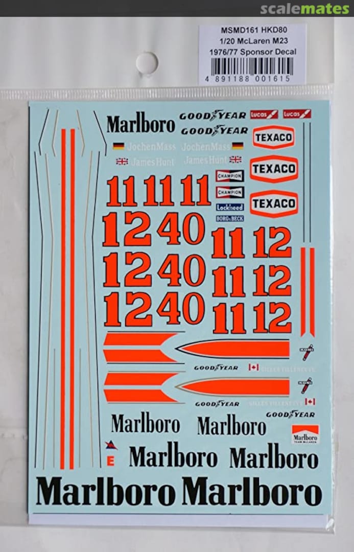 Boxart McLaren M23 1976/77 Full Decal MSMD161 MSM Creation Boxart McLaren M23 1976/77 Full Decal MSMD161 MSM Creation
