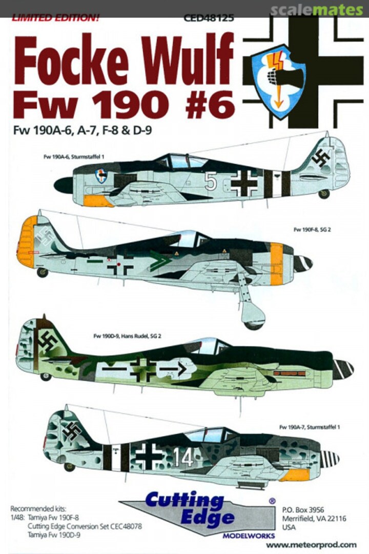 Boxart Focke Wulf Fw 190 #6 CED48125 Cutting Edge Modelworks Boxart Focke Wulf Fw 190 #6 CED48125 Cutting Edge Modelworks
