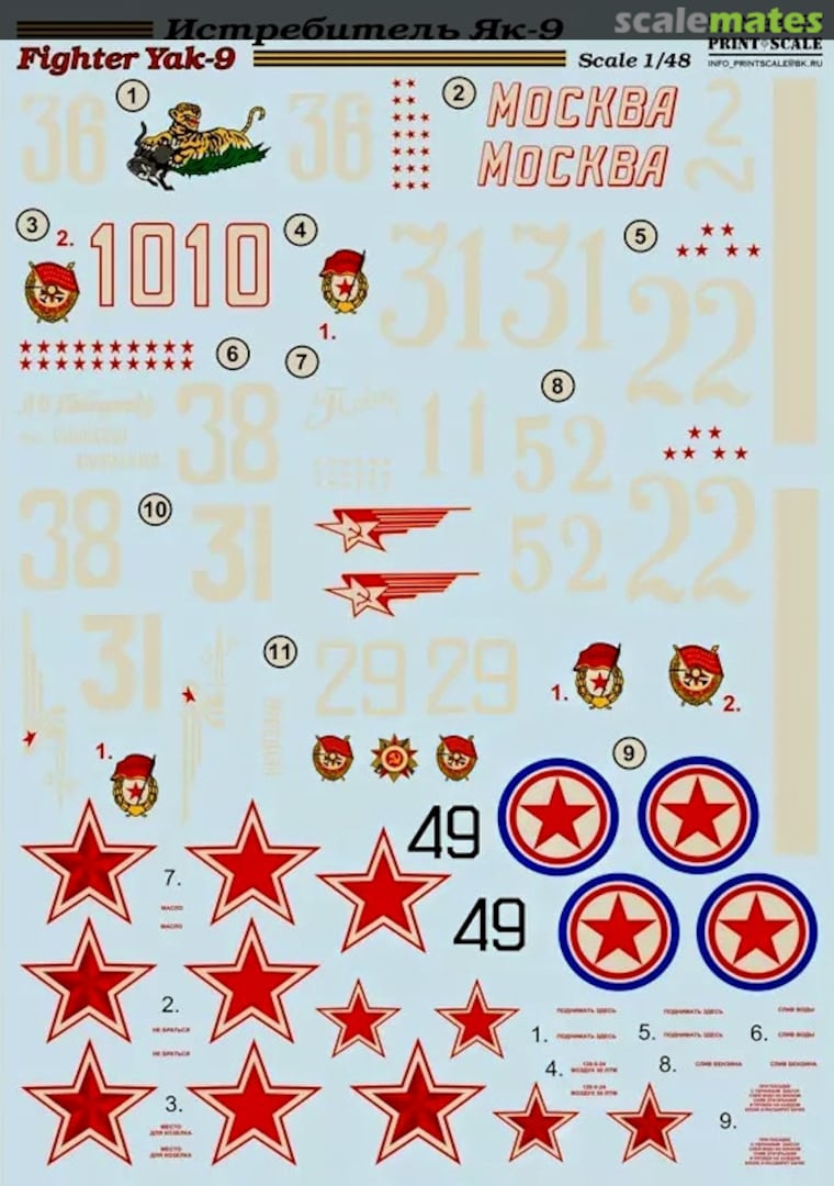 Boxart Fighter Yak-9 48-057 Print Scale Boxart Fighter Yak-9 48-057 Print Scale