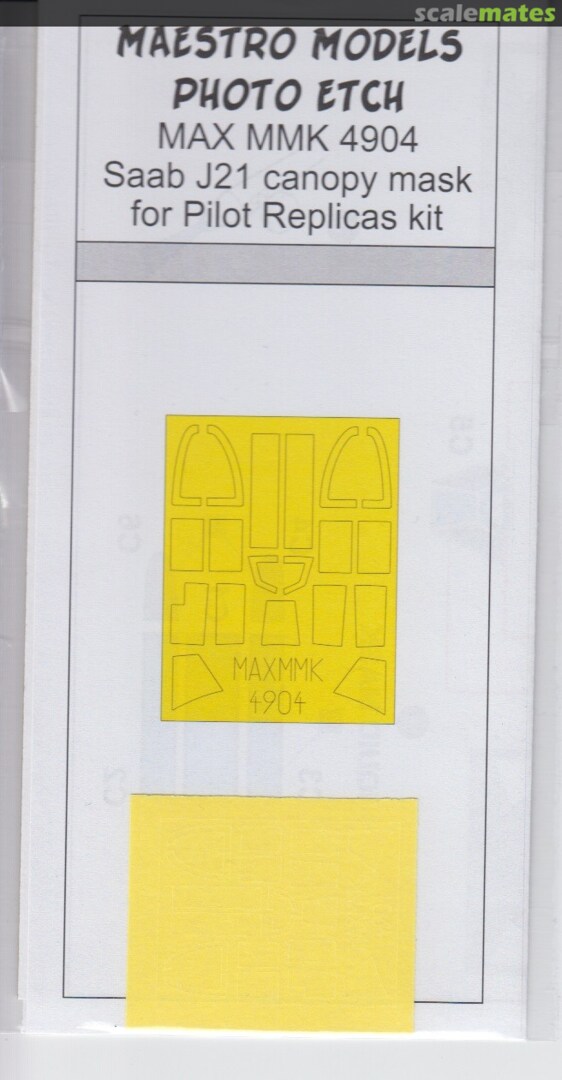 Boxart SAAB J-21A3 canopy paint mask MMK4904 Maestro Models Boxart SAAB J-21A3 canopy paint mask MMK4904 Maestro Models