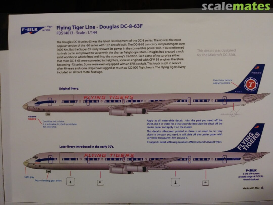 Boxart Flying Tiger Line - Douglas DC-8-73F FD14185 F-DCAL Boxart Flying Tiger Line - Douglas DC-8-73F FD14185 F-DCAL