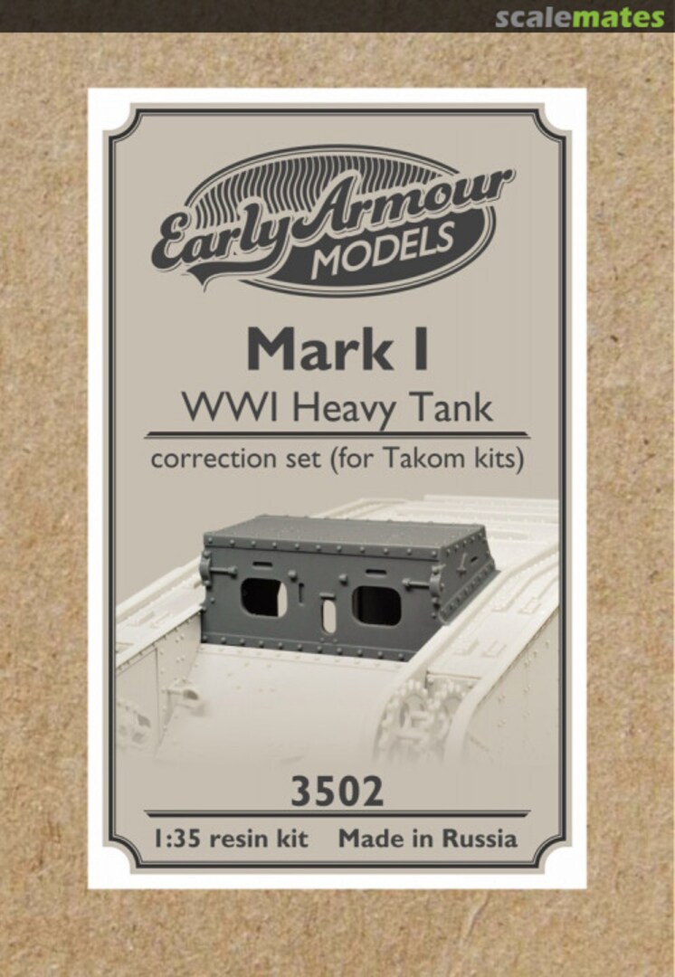 Boxart Mark I WWI heavy tank correction set (for Takom kits) 3502 Early Armour Models Boxart Mark I WWI heavy tank correction set (for Takom kits) 3502 Early Armour Models