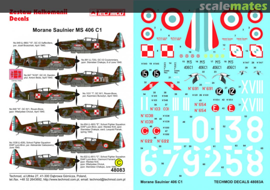 Boxart Morane Saulnier MS 406 C1 48083 Techmod
