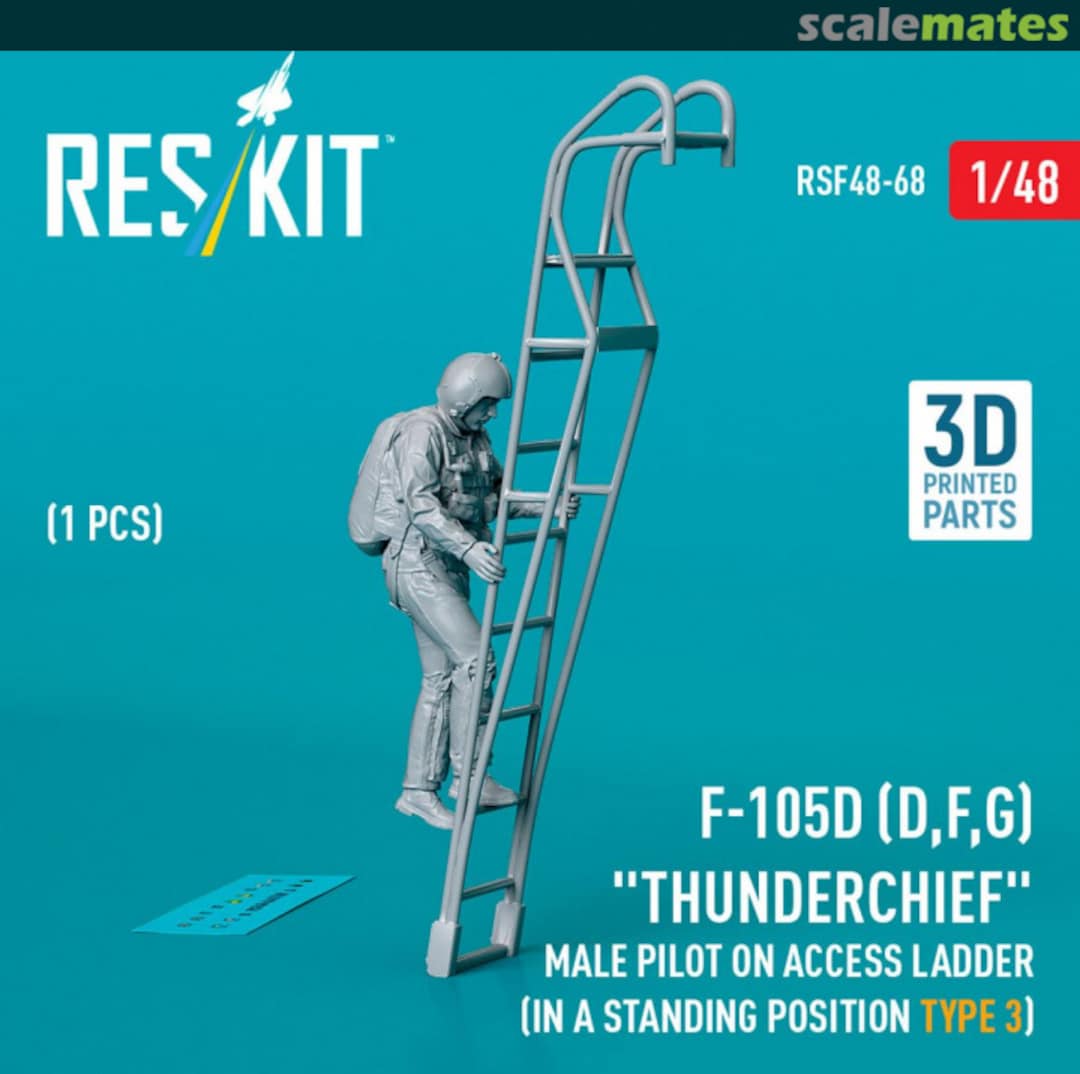 Boxart F-105 (D,F,G) Thunderchief male pilot on access ladder (in a standing position - type 3) (1 pcs) RSF48-0068 ResKit Boxart F-105 (D,F,G) Thunderchief male pilot on access ladder (in a standing position - type 3) (1 pcs) RSF48-0068 ResKit