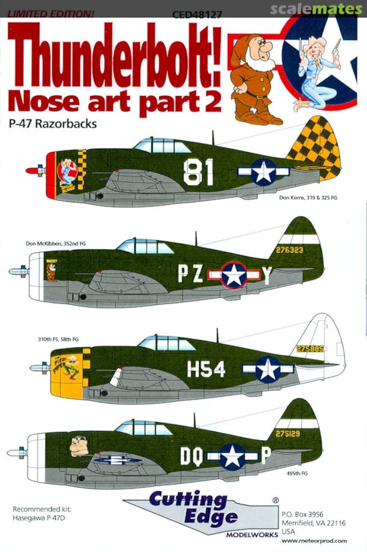 Boxart Thunderbolt! P-47 Nose Art Part 2 CED48127 Cutting Edge Modelworks Boxart Thunderbolt! P-47 Nose Art Part 2 CED48127 Cutting Edge Modelworks