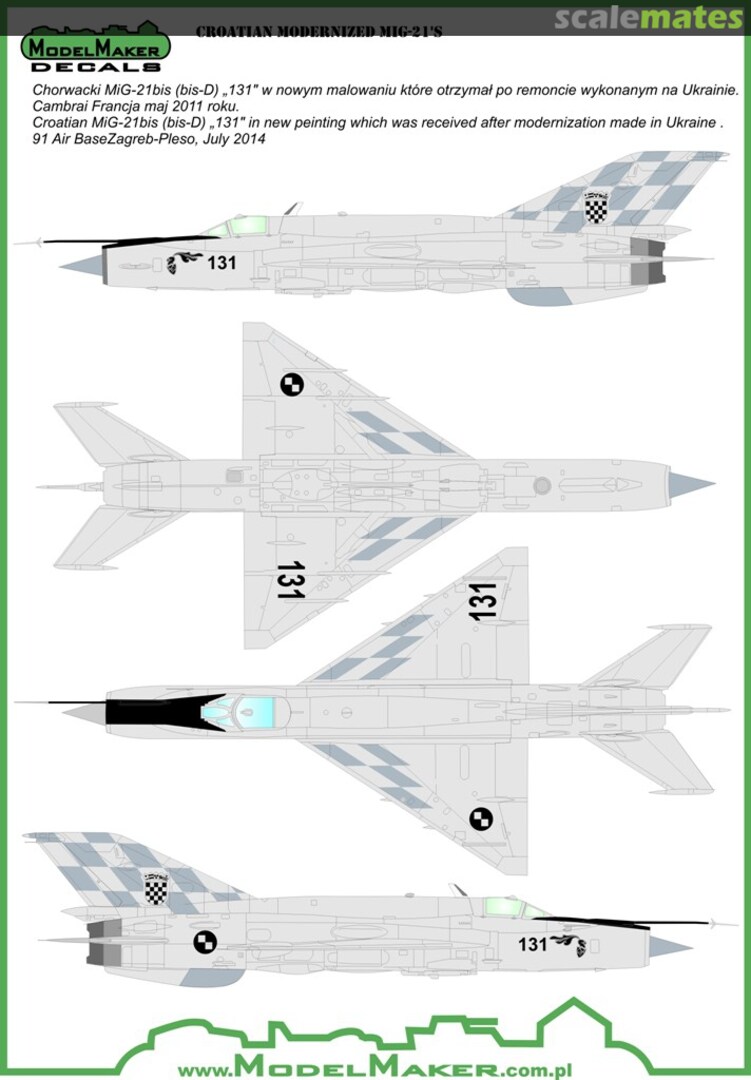 Boxart Modernized Croatian MiG-21's D72043 ModelMaker Boxart Modernized Croatian MiG-21's D72043 ModelMaker