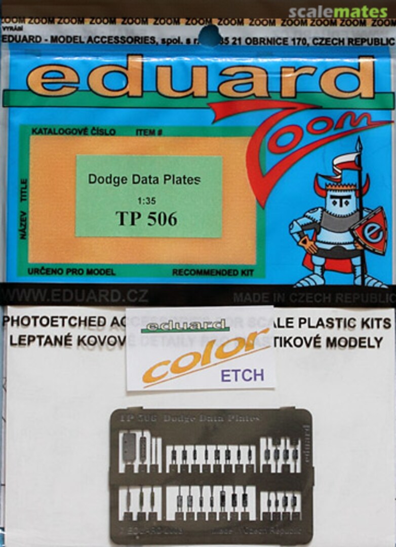 Boxart Dodge Data Plates TP506 Eduard Boxart Dodge Data Plates TP506 Eduard