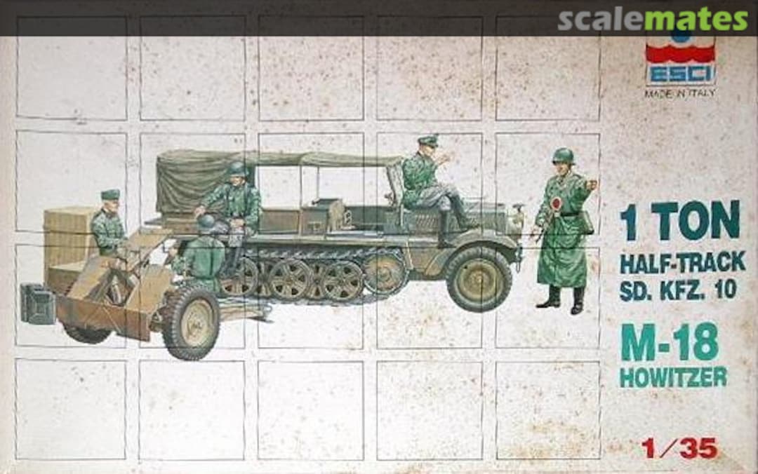 Boxart 1 Ton Half-track Sd.Kfz.10 with M-18 Howitzer 5008 ESCI Boxart 1 Ton Half-track Sd.Kfz.10 with M-18 Howitzer 5008 ESCI