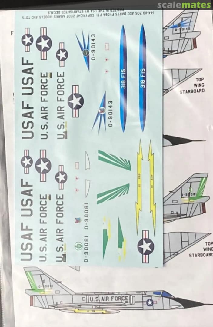 Boxart 70s ADC Darts F-106A, Pt1 144-119 Starfighter Decals Boxart 70s ADC Darts F-106A, Pt1 144-119 Starfighter Decals